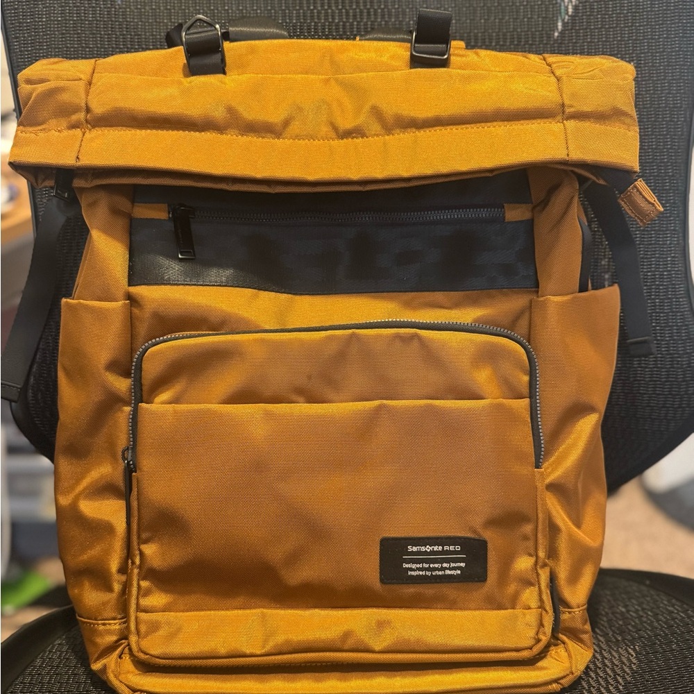 Samsonite Orange-brown Roll-Top Backpack